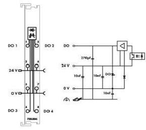 WAGO GmbH & Co. KG Digitale Ausgangsklemme 4DO 24VDC 0.5A 750-504