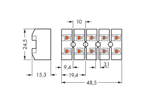 WAGO GmbH & Co. KG Klemmleiste 2x0,5-1,5mmq weiss 272-105/001-000