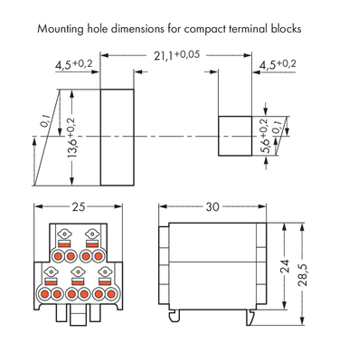 WAGO GmbH & Co. KG Blockklemme 2x0,5-2,5mmq weiss 272-122