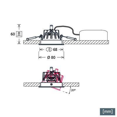LTS Licht&Leuchten LED-Einbaustrahler 3000K 830 25Gr FLIR 100.1030.25 si