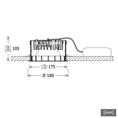 LTS Licht&Leuchten LED-Einbaudownlight 4000K 840 FLIR 300.3040.01 sw