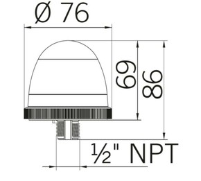 Grothe Warnlicht gn 12-240V KWL 8106