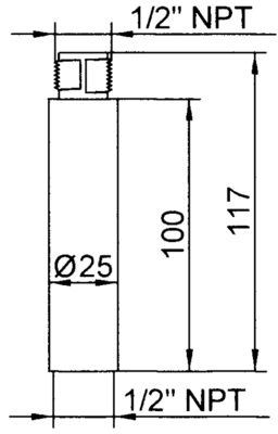 Grothe Verlängerungsrohr 100mm, schwarz KSZ 8603