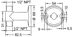 Grothe Montage-Winkel senkr.Montage, schwarz KSZ 8605