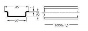 WAGO GmbH & Co. KG Tragschiene 35x7,5x1x2000mm ung. 210-113