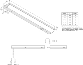 Hera LED-Unterbauleuchte ModuLite F450mm nw 20202580103