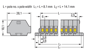 WAGO GmbH & Co. KG 2-L.Klemme 2x0,08-2,5mmq grau 261-102