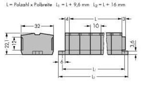 WAGO GmbH & Co. KG Klemmleiste 2x0,08-2,5mmq 4L. gr 264-212