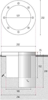 Wibre Bodeneinbau-Scheinwerfer HIT-CRI 35W 230V 4.0303.01.35