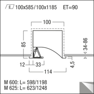 Zumtobel Group LED-Einbauleuchte 2200-840 M625L LDE FEW LED #42183540