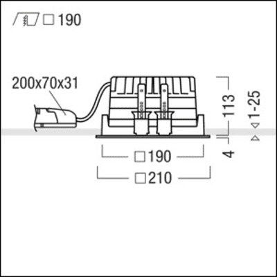Zumtobel Group LED-Deckeneinbauleuchte Q190H 840 230V SM WH PANOS EVO #60815948