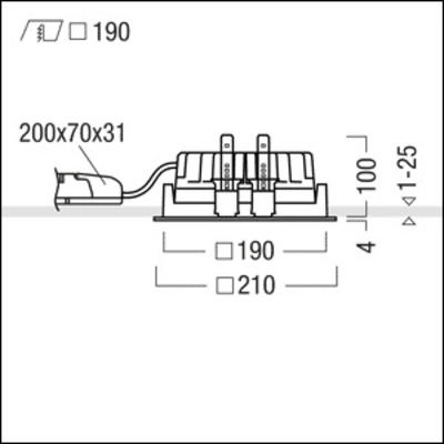 Zumtobel Group LED-Deckeneinbauleuchte Q190L 830 LDO SM WH PANOS EVO #60816108