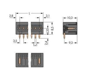 WAGO GmbH & Co. KG Stiftleiste 1x1, 6-polig, schwarz 734-166/105-604