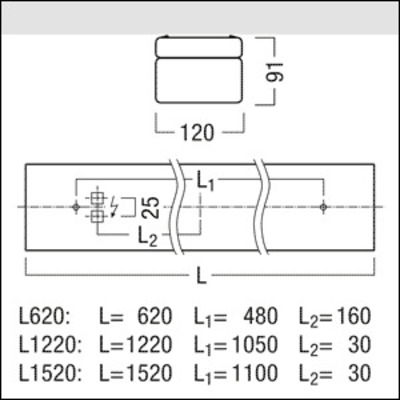 Zumtobel Group LED-Wannenleuchte 2000-840L620EVGIP54 PERLUCE O #42182759