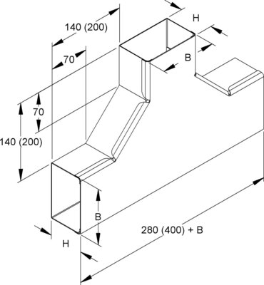 Niedax T-Stück, 90 Grad LUTC 80.080 W