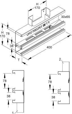 Niedax DKU-T-Stück DKT 170-78T60 W