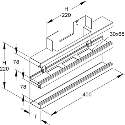 Niedax DKU-T-Stück DKT 220-78T60 L