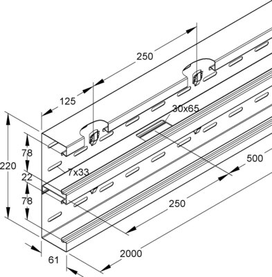 Niedax Gerätekanal-Unterteil DKU 220-78T60 R