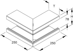Niedax Gerätekanal-Außeneck GKA 110-78T100 W