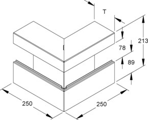 Niedax Gerätekanal-Außeneck GKA 213A78T100 W