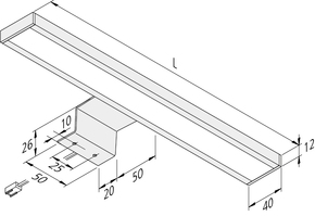 Hera LED-Leuchte 900mm ww alu-elox. 61001640402