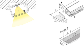 Hera LED Einfräsprofil 5erSet alu-eloxiert 61500032461