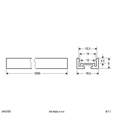 EVN Lichttechnik Alu-Profil 100cm Alu eloxiert APXS100