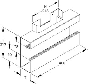 Niedax Gerätekanal-T-Stück GKTO 213A78T80 W