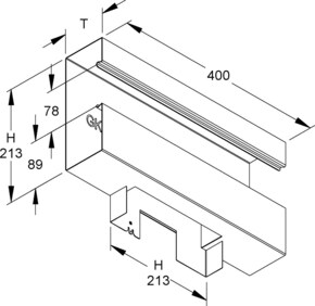 Niedax Gerätekanal-T-Stück GKTU 213A78T80 L