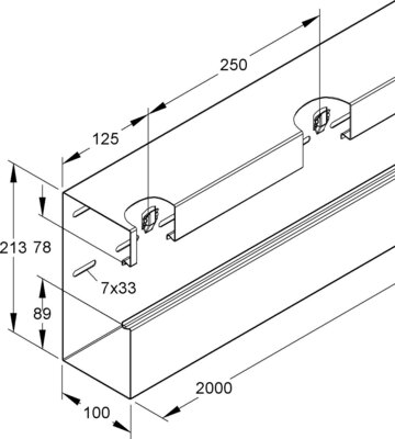Niedax Gerätekanal-Unterteil GKU 213A78T100 L