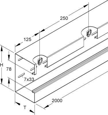 Niedax Gerätekanal-Unterteil GKU 220-78T100 L