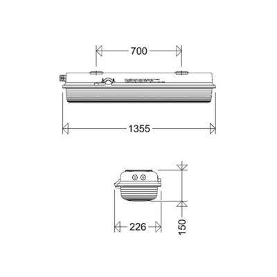 Schuch Licht LED-Wannenleuchte IP66, SK I 144 12L34