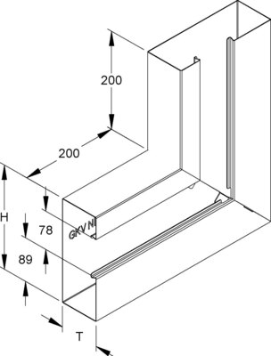 Niedax Gerätekanal-Vertikaleck GKVO 213A78T80 W