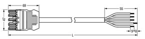WAGO GmbH & Co. KG Anschlussleitung 5x2,5mmq weiss 771-9995/107-702