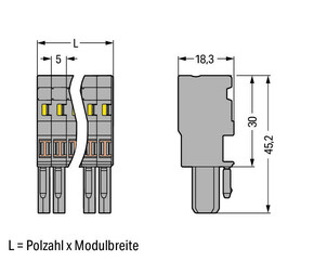 WAGO GmbH & Co. KG Federleiste 10pol. grau 769-110