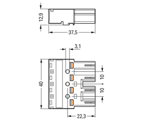 WAGO GmbH & Co. KG Stecker 2x0,5-4mmq schwarz 770-214
