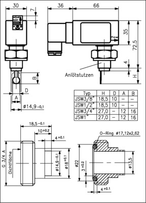 Alre-it Strömungswächter f.1" mech.einstellb. JSW-1