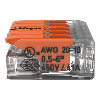 WAGO GmbH & Co. KG Compact-Verbindungsklemme 5-Leiter bis 6qmm 221-615