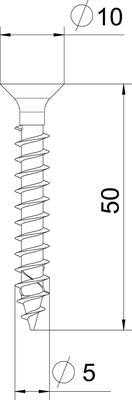 OBO Bettermann Vertr Spanplattenschraube Senkkopf, Antr.T-Dr. OTSC 5,0x50 A4