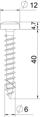 OBO Bettermann Vertr Spanplattenschraube Panhead, Antr. T-Dr. OTSP 6,0x40 A4