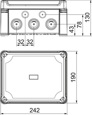 OBO Bettermann Vertr Kabelabzweigkasten m. rotem Deckel X16 SW-RO