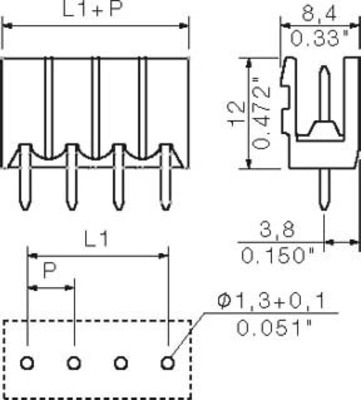 Weidmüller Leiterplattenanschluss 4p.,Lötanschluss SL5.00/4/180 3.2SNOR
