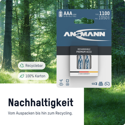 Ansmann Akku Micro NiMH AAA 1100mAh 5035232 VE4 Bli