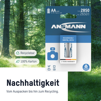Ansmann Akku Mignon Digital NiMH AA 2850mAh 5035092 VE4 Bli