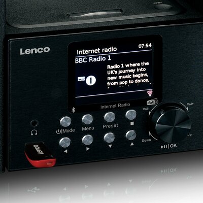 LENCO Microanlage/Internet-Radio WiFi/DAB+/FM/CD MC-250 Black
