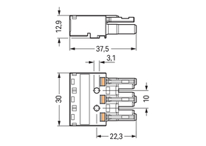 WAGO GmbH & Co. KG Buchsenteil 3p,2L orange 770-1343