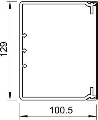 OBO Bettermann Vertr Wand+Deckenkanal m.Obert. 100x130mm,PVC WDK100130RW