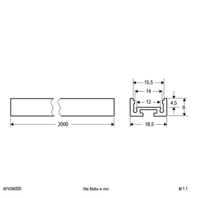 EVN Lichttechnik Alu-Profil extra flach 200cm weiss APXSW200