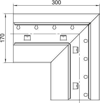 OBO Bettermann Vertr Flachwinkel fallend asymmetrisch GS-AFF70170RW