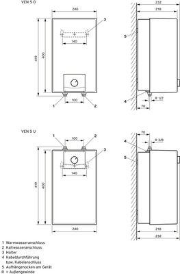 Vaillant Warmwasserspeicher offenes System VEN 5 O plus 5L Ü